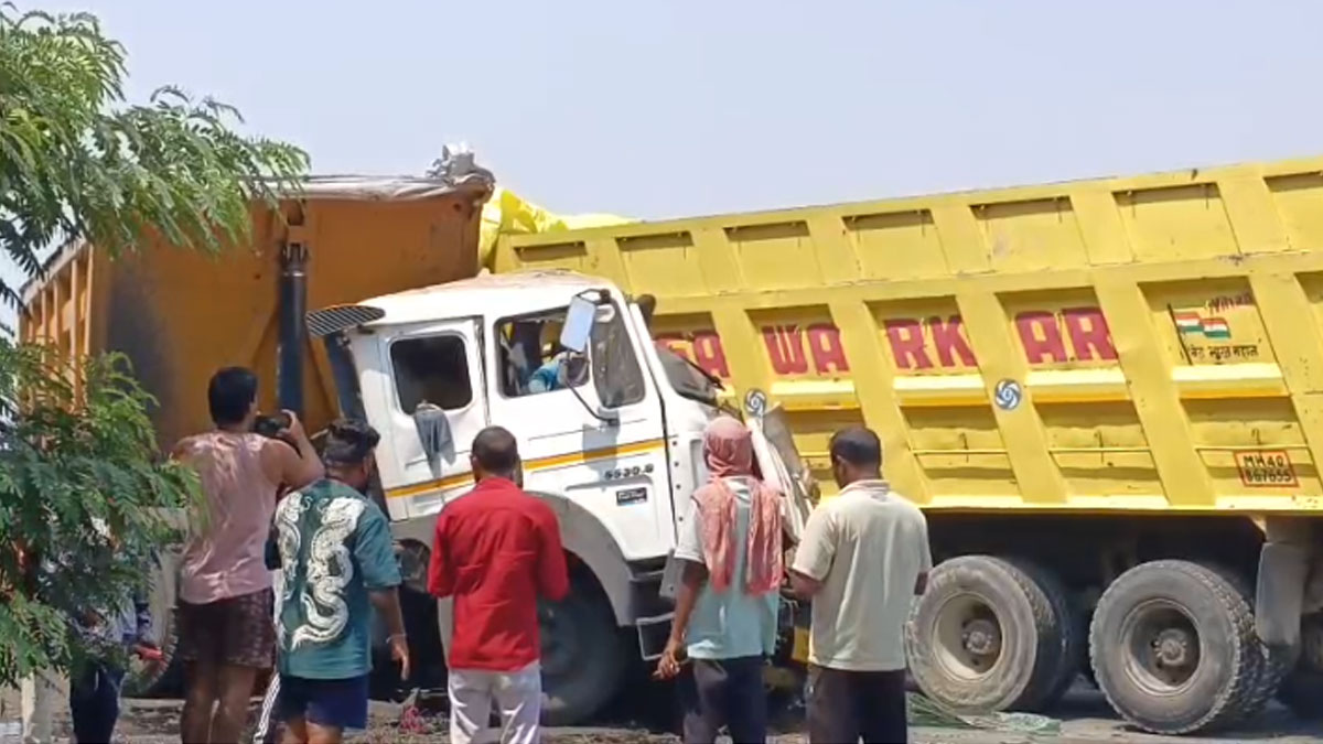 उमरेड-नागपूर हाईवे पर भीषण हादसा: दो टिप्परों के बीच आमने-सामने जोरदार भिड़ंत, बाल-बाल बचे चालक