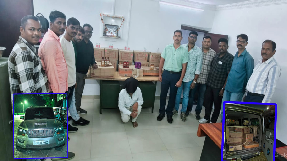गांधी जयंती के ड्राई डे से पहले शराब की बड़ी खेप पर क्राइम ब्रांच का वार! स्कॉर्पियो में भरकर लाई जा रही थी देशी-विदेशी शराब, आरोपी गिरफ्तार