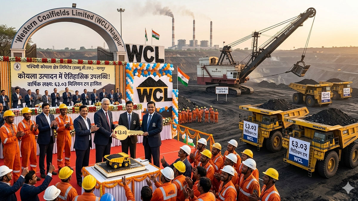 WCL नागपुर ने कोयला उत्पादन में की बड़ी उपलब्धि, 63.03 मिलियन टन वार्षिक लक्ष्य किया हासिल