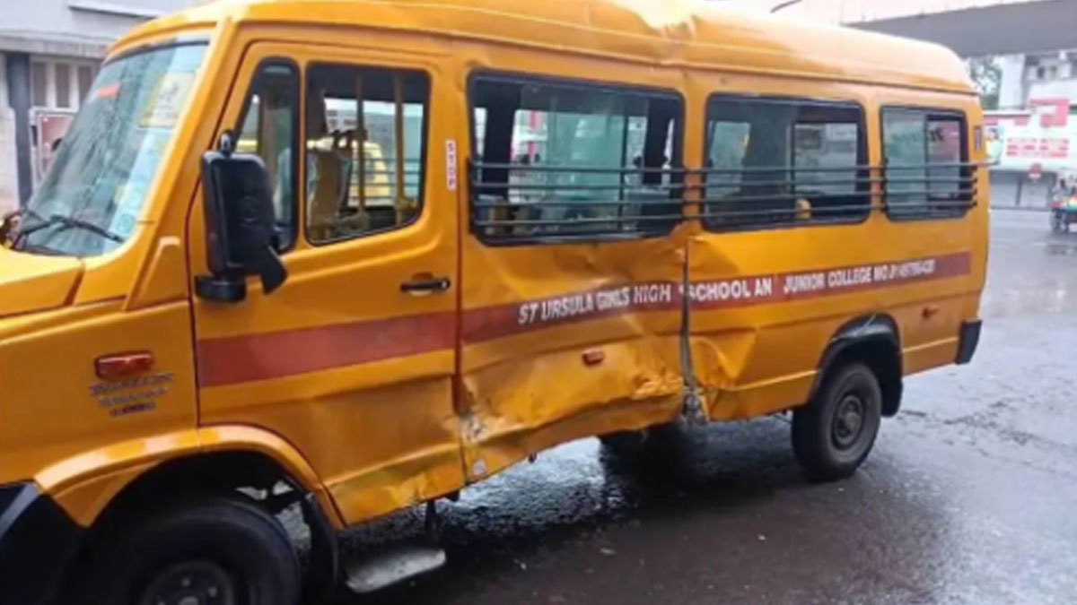 Nagpur: बस ने स्कूल वैन को मारी जोरदार टक्कर, 4 मासूम बच्चे घायल; पंचशील चौक पर मची अफरा-तफरी